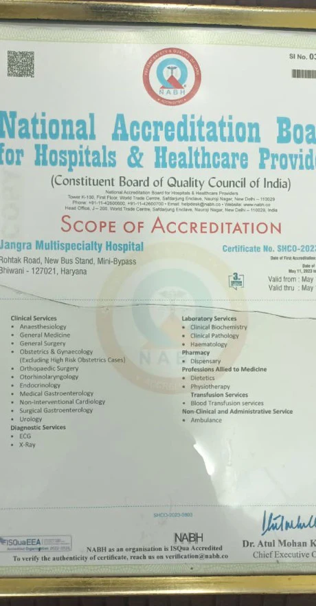 Full NABH Certificate